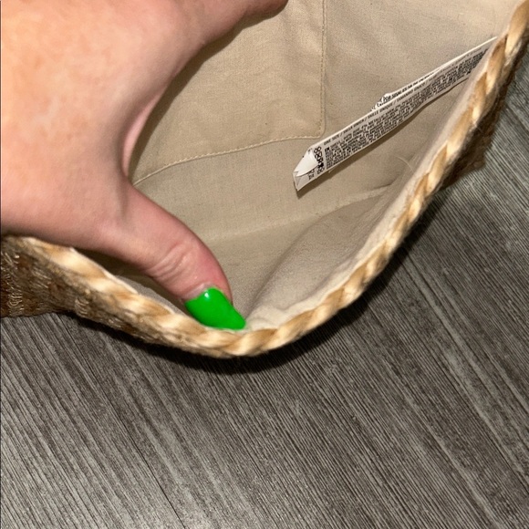 Straw Clutch with Colorful Pom Poms - Picture 3 of 3